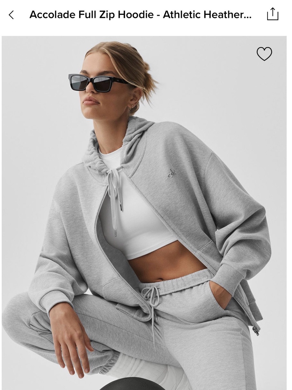 ALO Yoga Accolade Gray Zip-Up Hoodie